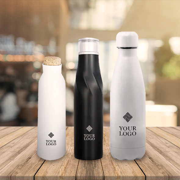 Botellas de agua RPET de 750 ml con pajita personalizadas con tu logo