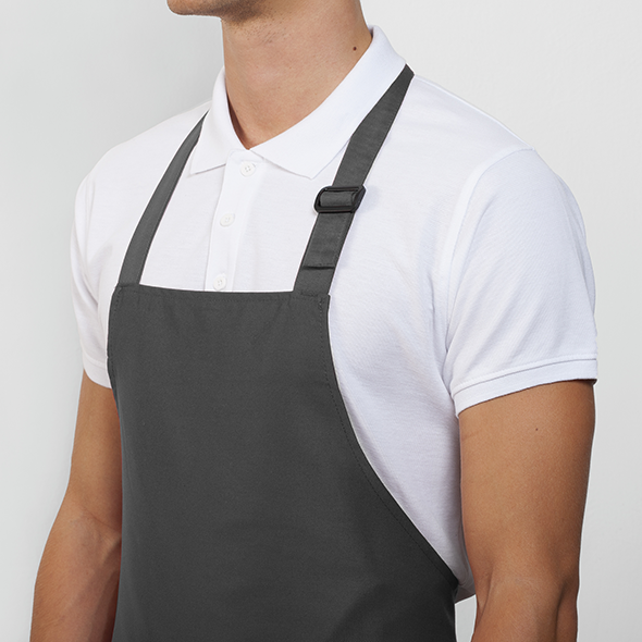 Long apron with straps with plastic closure BENOIT
