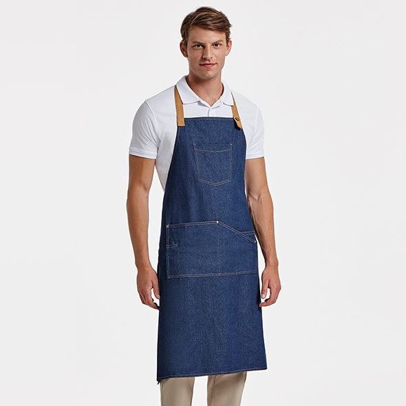 Long apron in denim fabric or jeans BATALI