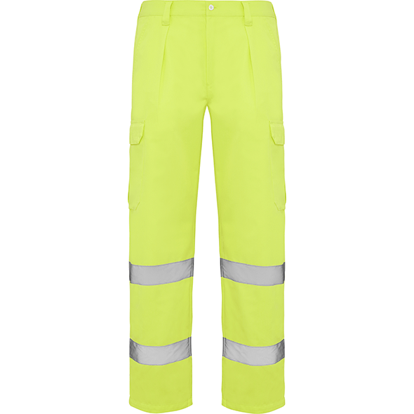Spodnie długie o wysokiej widoczności w kolorze fluorescencyjnym żółtym ALFA