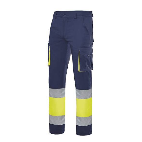 Bicolor Pants with High Visibility Pockets Stretch