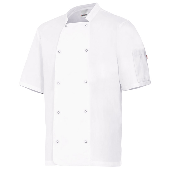 Short Sleeve Chef Mantel mit automatischen Buttons